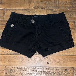 BKE Low Waist Black Shorts with Silver Buttons